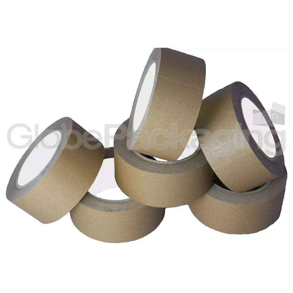 2 ROLLS OF BROWN BIODEGRADABLE KRAFT PAPER TAPE 50mm x 50M ECO-FRIENDLY PACKING